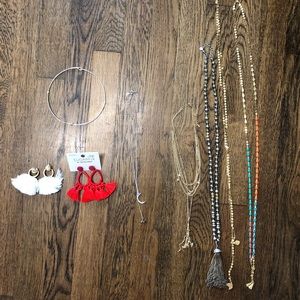 Lot of assorted jewelry - necklaces + earrings
